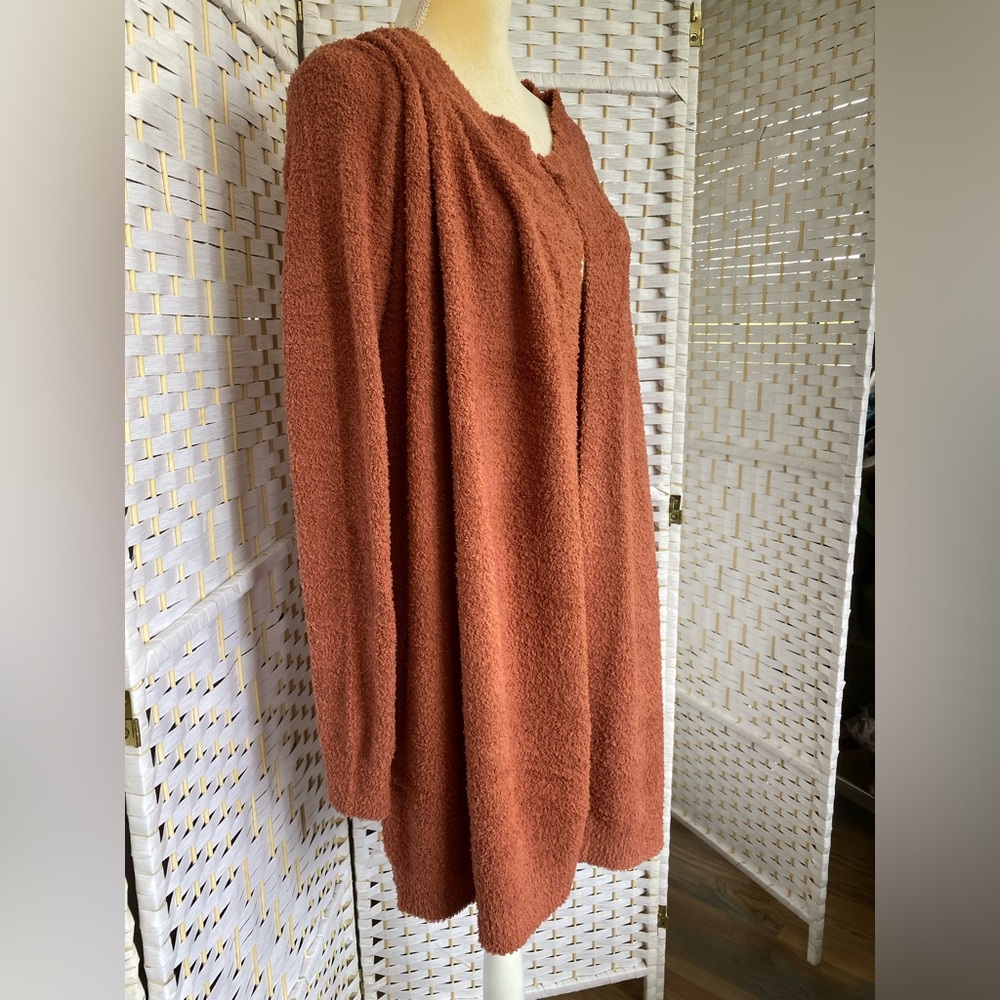 NWT Hem & Thread Cloud Brushed Luxe Soft Cardigan Beautiful Rust Color - Picture 5 of 15